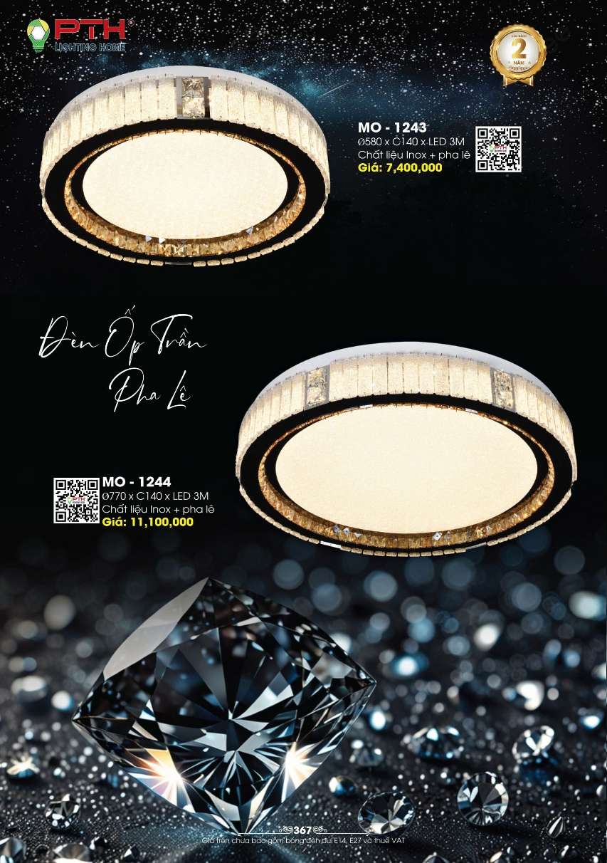 Đèn mâm ốp trần PTH Lighting Home MO - 1243, MO - 1244