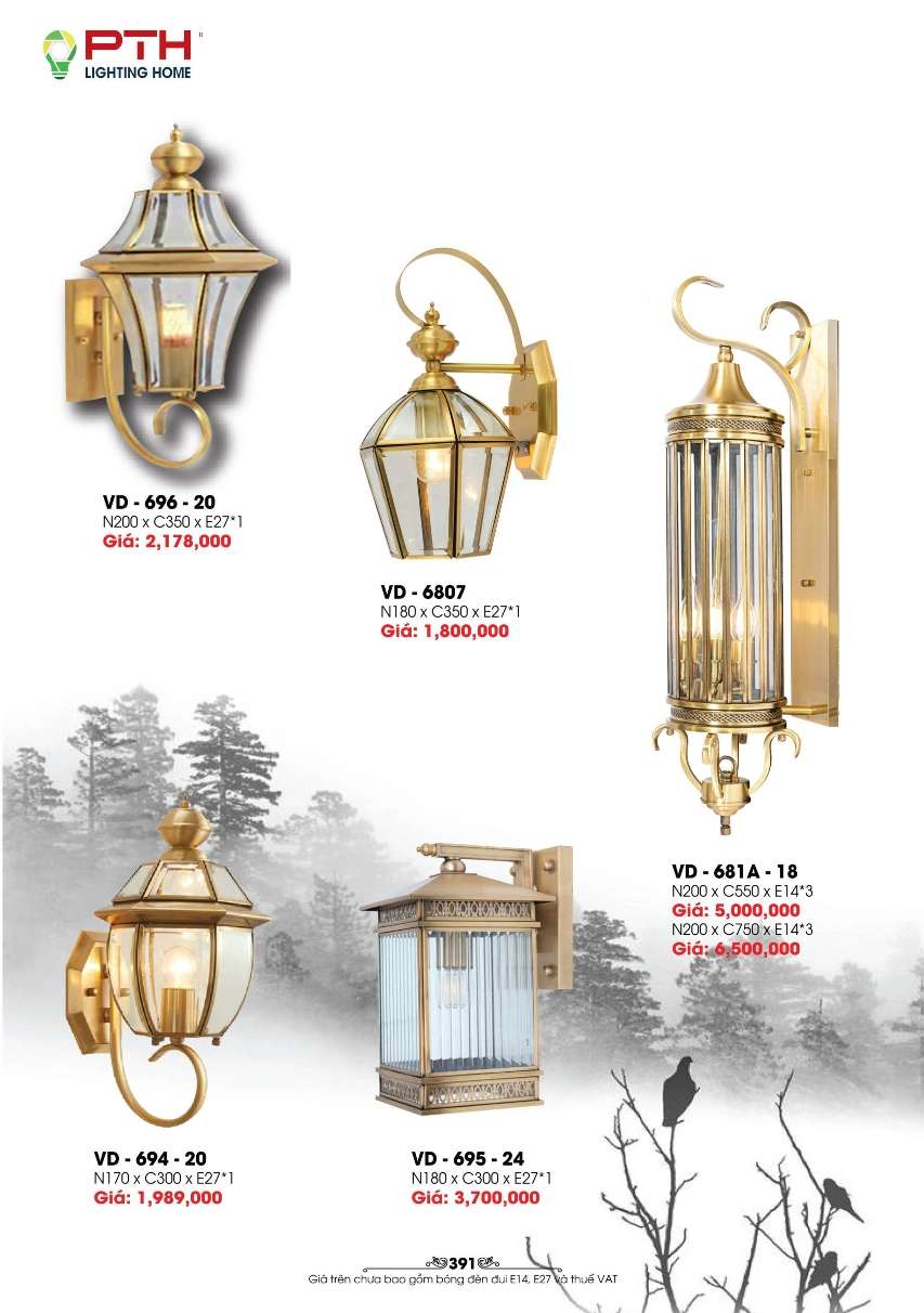Đèn gắn tường PTH Lighting Home VD - 696 - 20, VD - 6807, VD - 681A - 18, VD - 694 - 20, VD - 695 - 24