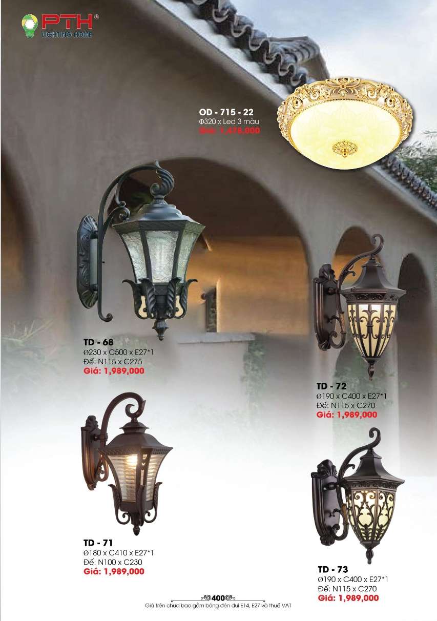 Đèn gắn tường PTH Lighting Home TD - 68, TD - 72, TD - 71, TD - 73, OD - 715 - 22