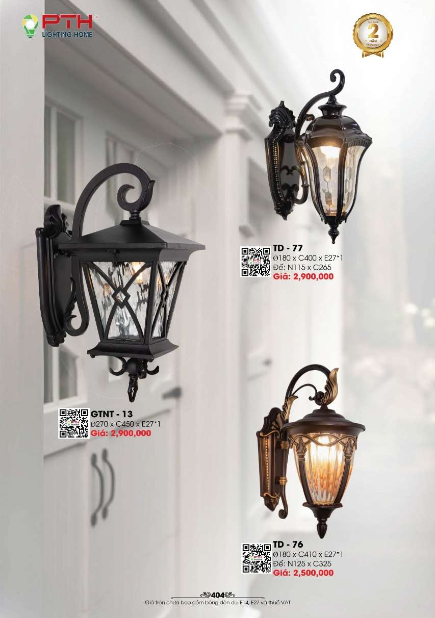 Đèn gắn tường PTH Lighting Home GTNT - 13, TD - 76, TD - 77