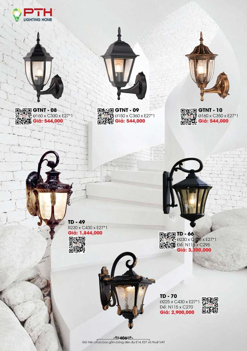 Đèn gắn tường PTH Lighting Home GTNT - 08, GTNT - 09, GTNT - 10, TD - 49, TD - 66, TD - 70