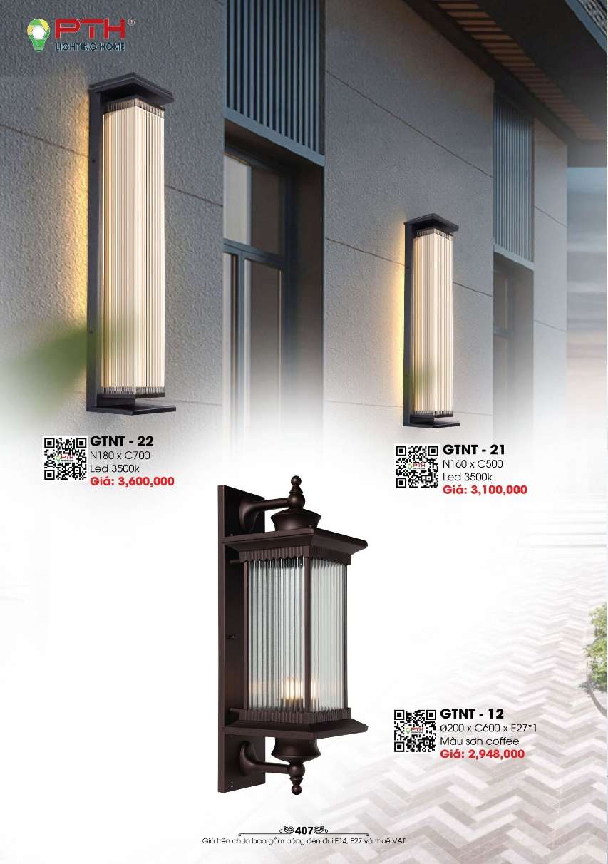 Đèn gắn tường PTH Lighting Home GTNT - 12, GTNT - 21, GTNT - 22