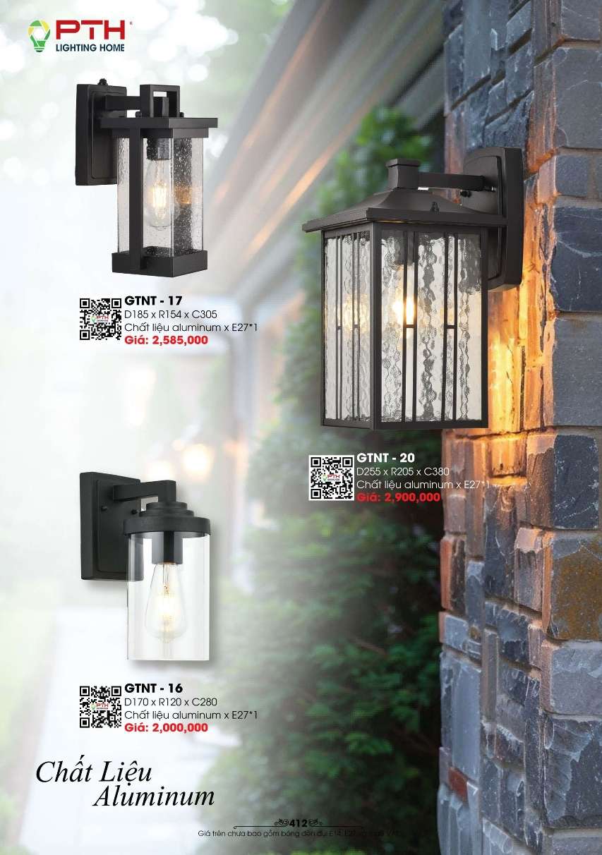 Đèn gắn tường PTH Lighting Home GTNT - 17, GTNT - 20, GTNT - 16