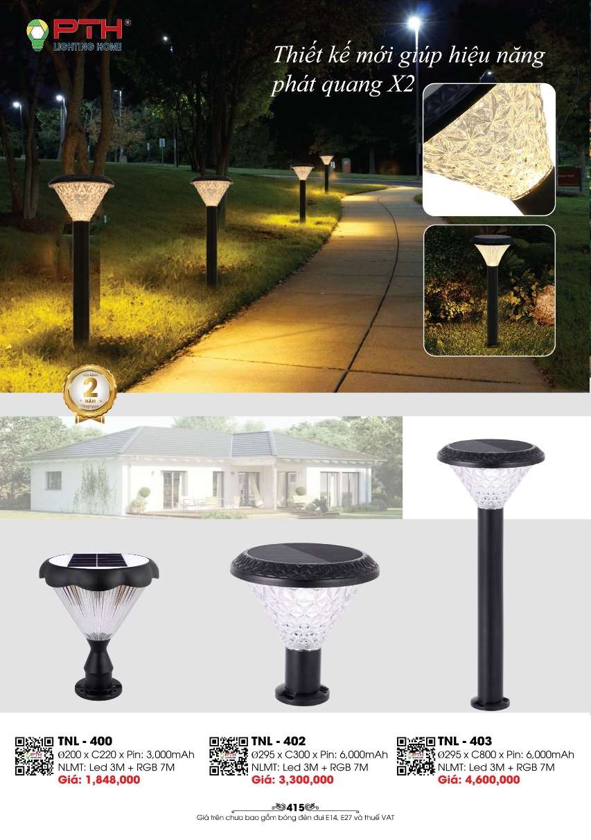 Đèn năng lượng mặt trời PTH Lighting Home TNL - 400, TNL - 402, TNL - 403