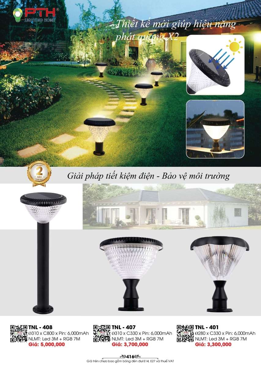 Đèn năng lượng mặt trời PTH Lighting Home TNL - 408, TNL - 407, TNL - 401
