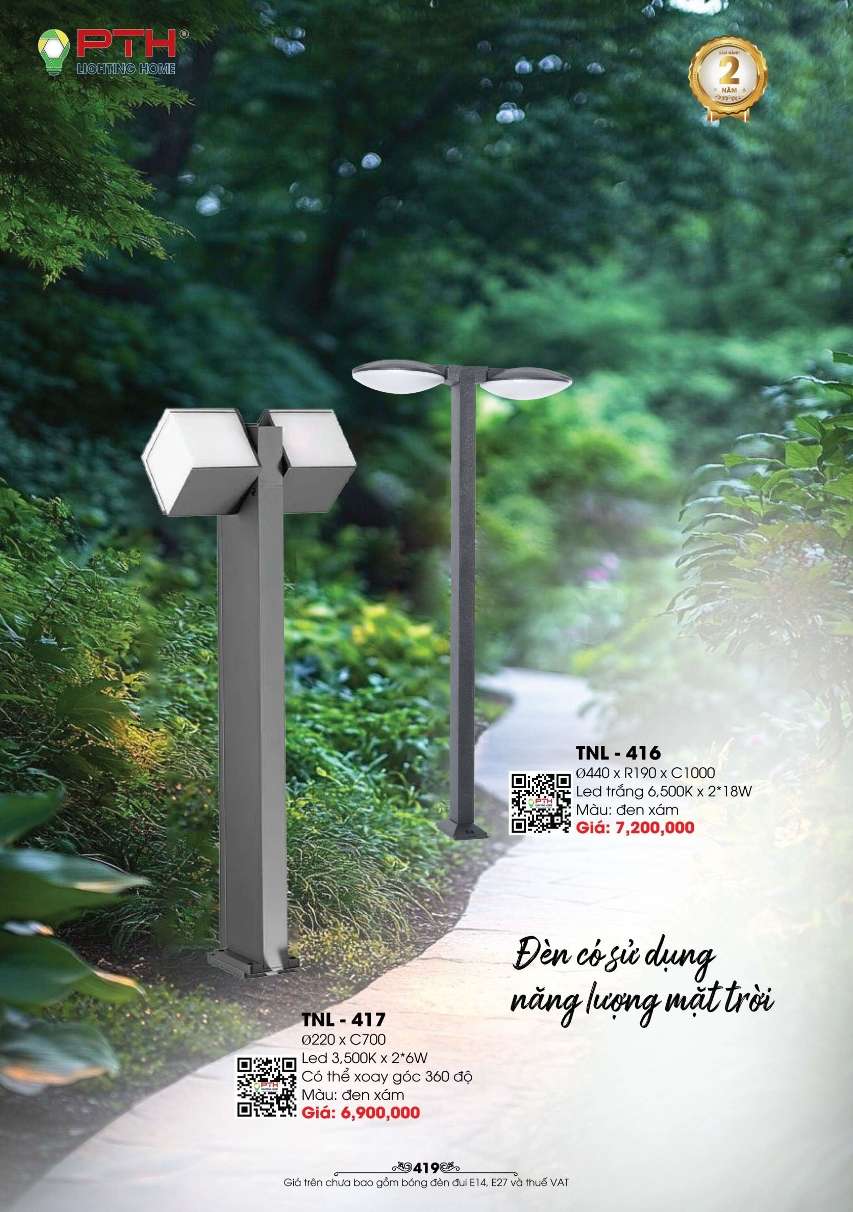Đèn năng lượng mặt trời PTH Lighting Home TNL - 416, TNL - 417