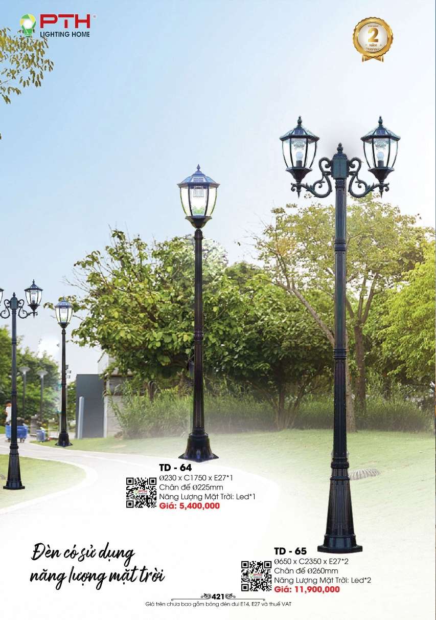 Đèn năng lượng mặt trời PTH Lighting Home TD - 64, TD - 65