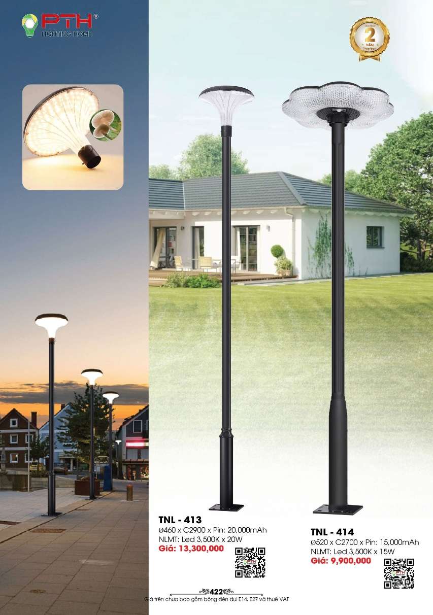 Đèn năng lượng mặt trời PTH Lighting Home TNL - 413, TNL - 414