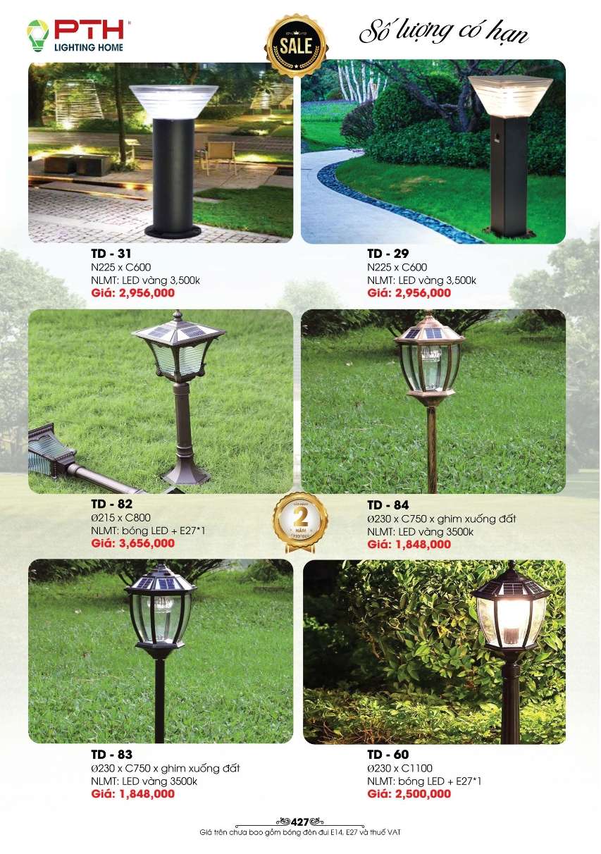 Đèn năng lượng mặt trời PTH Lighting Home TD - 31, TD - 29, TD - 82, TD - 84, TD - 83, TD - 60
