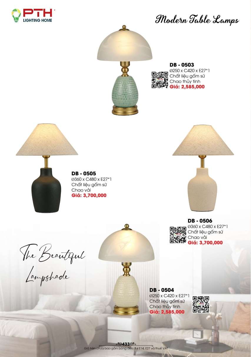 Đèn bàn PTH Lighting Home DB - 0503, DB - 0505, DB - 0506, DB - 0504
