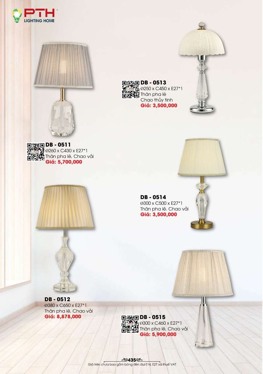 Đèn bàn PTH Lighting Home DB - 0511, DB - 0513, DB - 0514, DB - 0512, DB - 0515