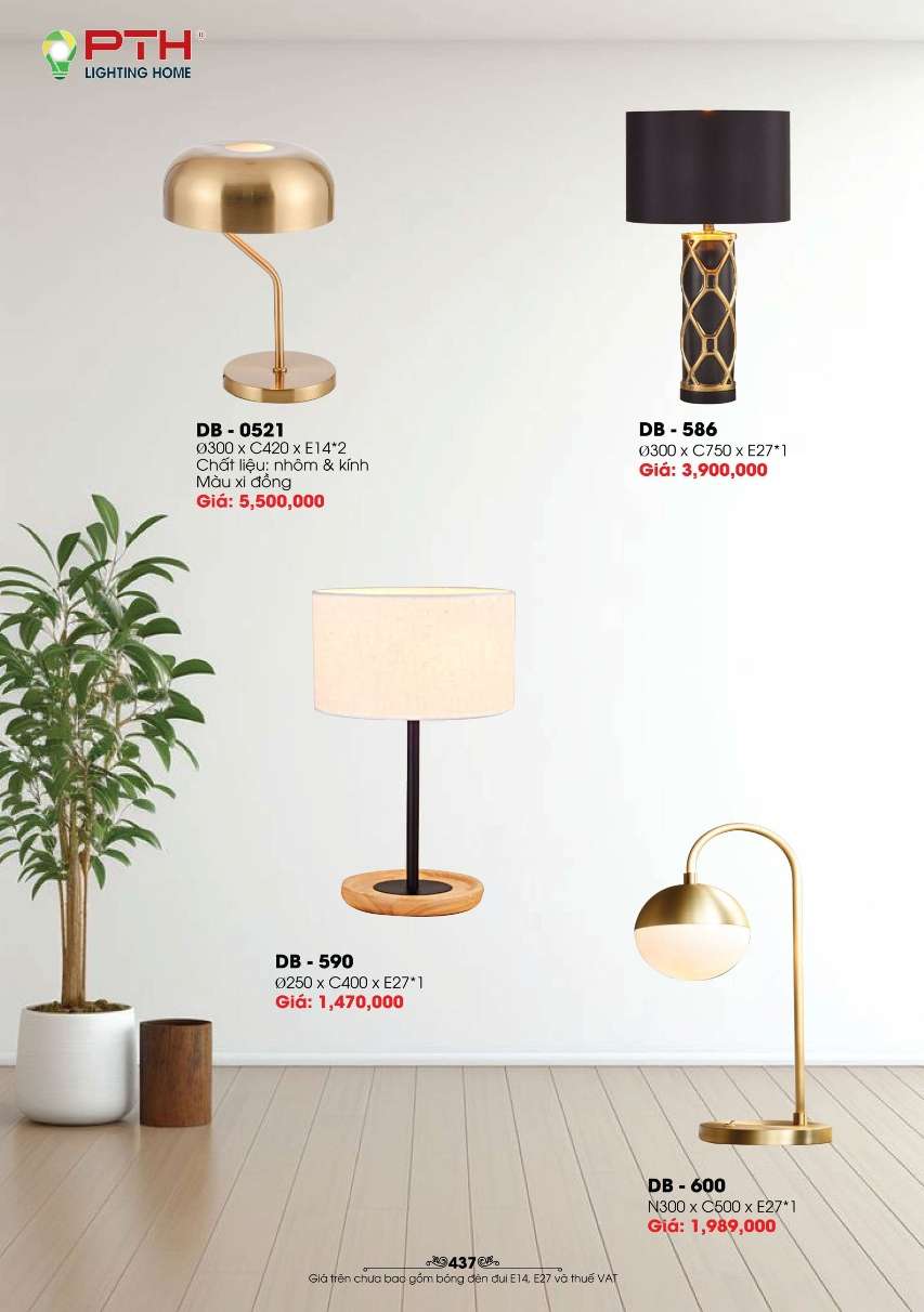 Đèn bàn PTH Lighting Home DB - 0521, DB - 586, DB - 590, DB - 600