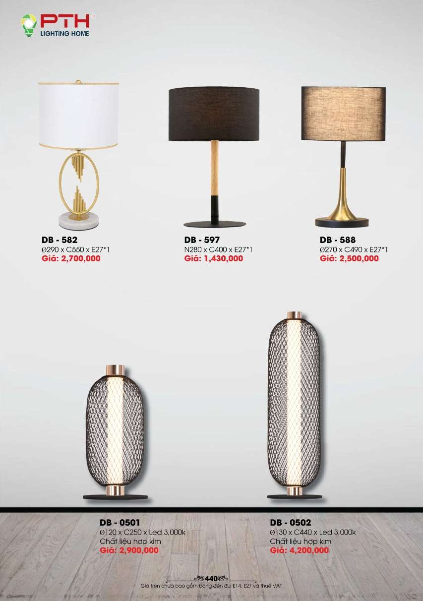 Đèn bàn PTH Lighting Home DB - 582, DB - 597, DB - 588, DB - 0501, DB - 0502