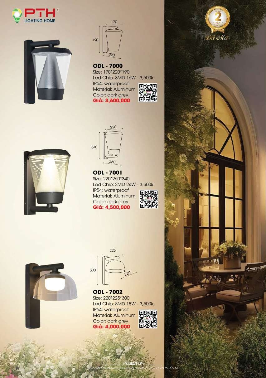 Đèn gắn tường PTH Lighting Home ODL - 7000, ODL - 7001, ODL - 7002