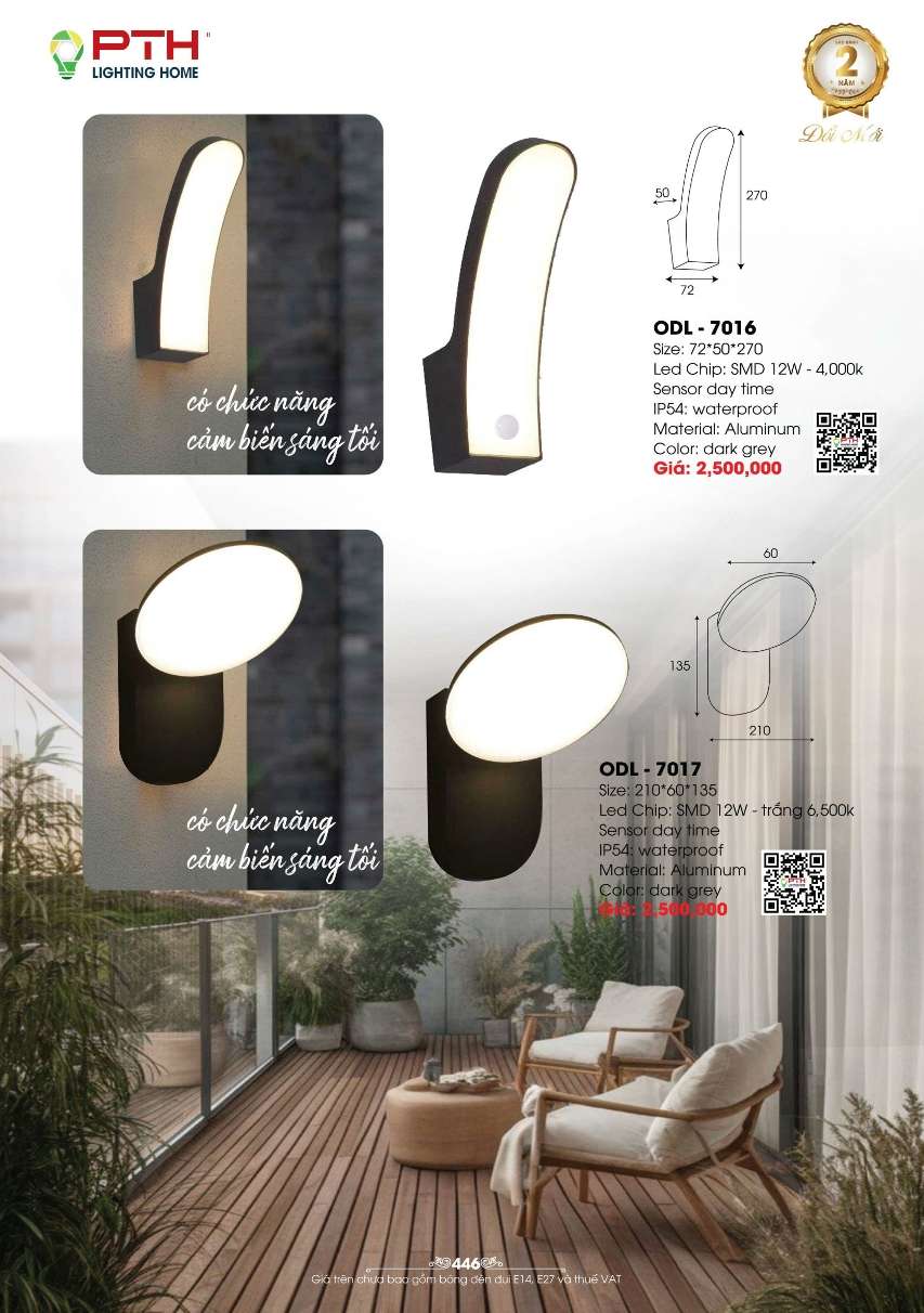 Đèn gắn tường PTH Lighting Home ODL - 7016, ODL - 7017