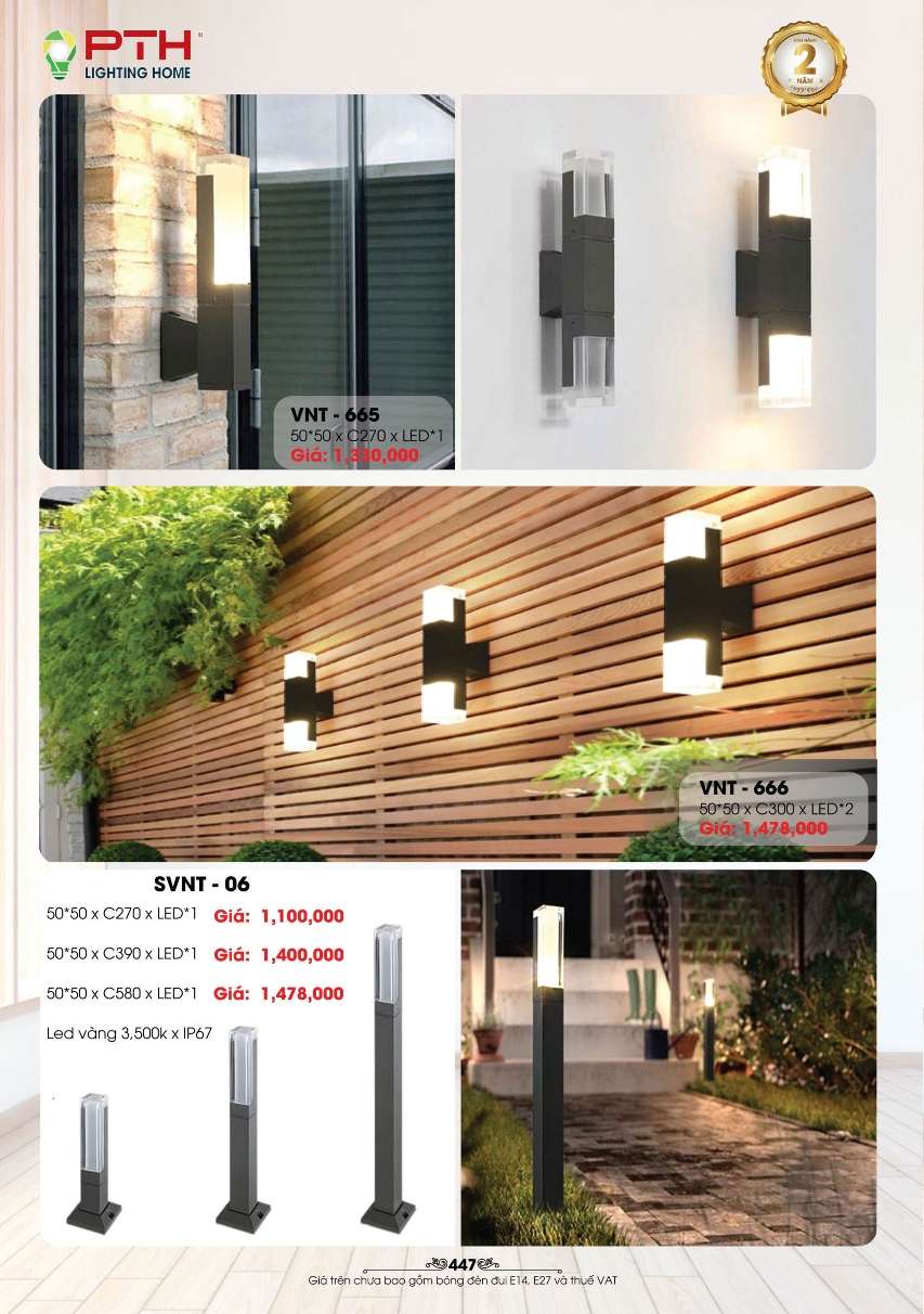 Đèn gắn tường PTH Lighting Home VNT - 665, VNT - 666, SVNT - 06