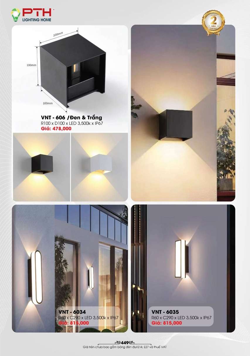 Đèn gắn tường PTH Lighting Home VNT - 606, VNT - 6034, VNT - 6035