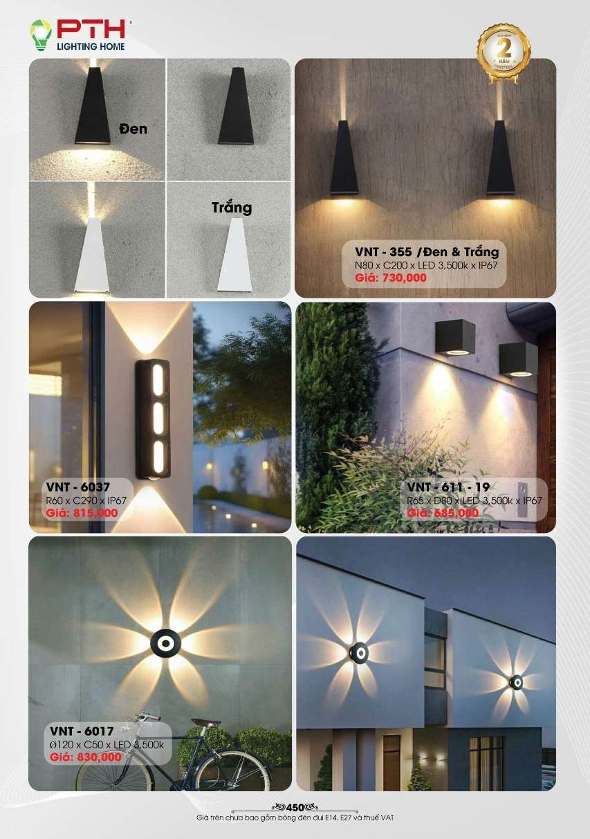 Đèn gắn tường PTH Lighting Home VNT - 355, VNT - 6037, VNT - 611 - 19, VNT - 6017