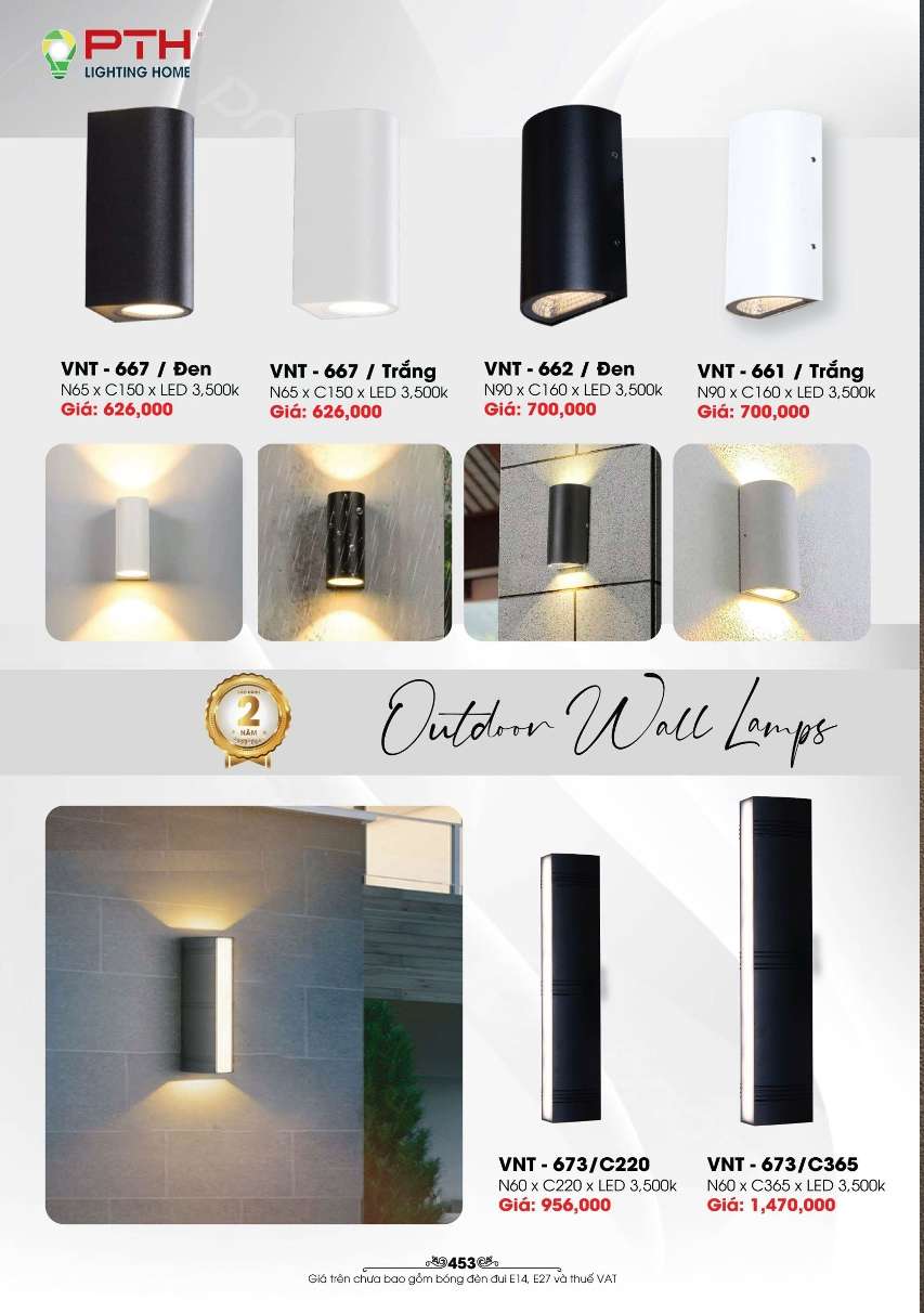 Đèn gắn tường PTH Lighting Home VNT - 667, VNT - 662, VNT - 661, VNT - 673