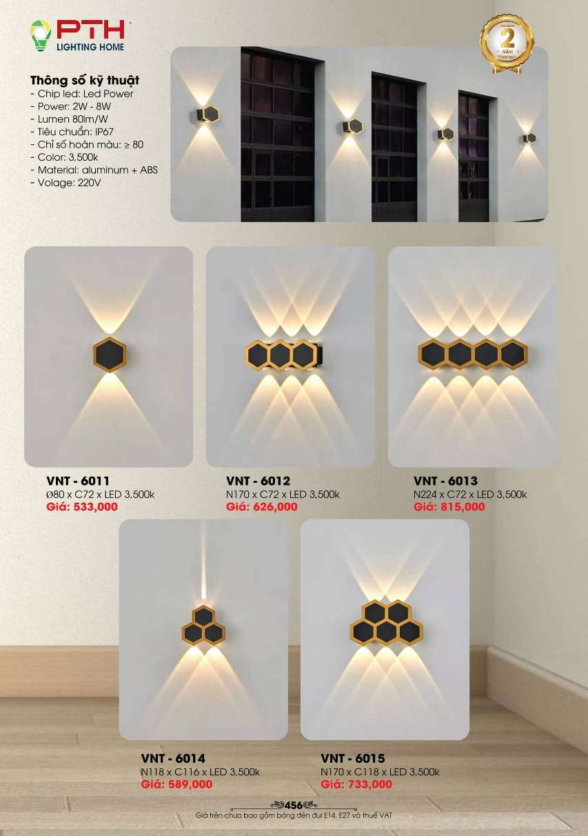 Đèn gắn tường PTH Lighting Home VNT - 6011, VNT - 6012, VNT - 6013, VNT - 6014, VNT - 6015
