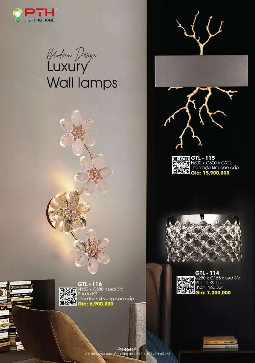 Đèn gắn tường PTH Lighting Home GTL - 114, GTL - 115, GTL - 116