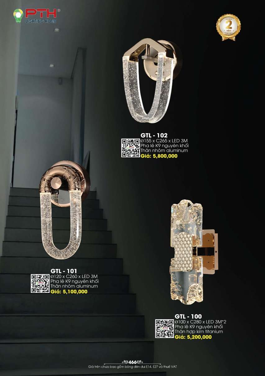 Đèn gắn tường PTH Lighting Home GTL - 100, GTL - 101, GTL - 102