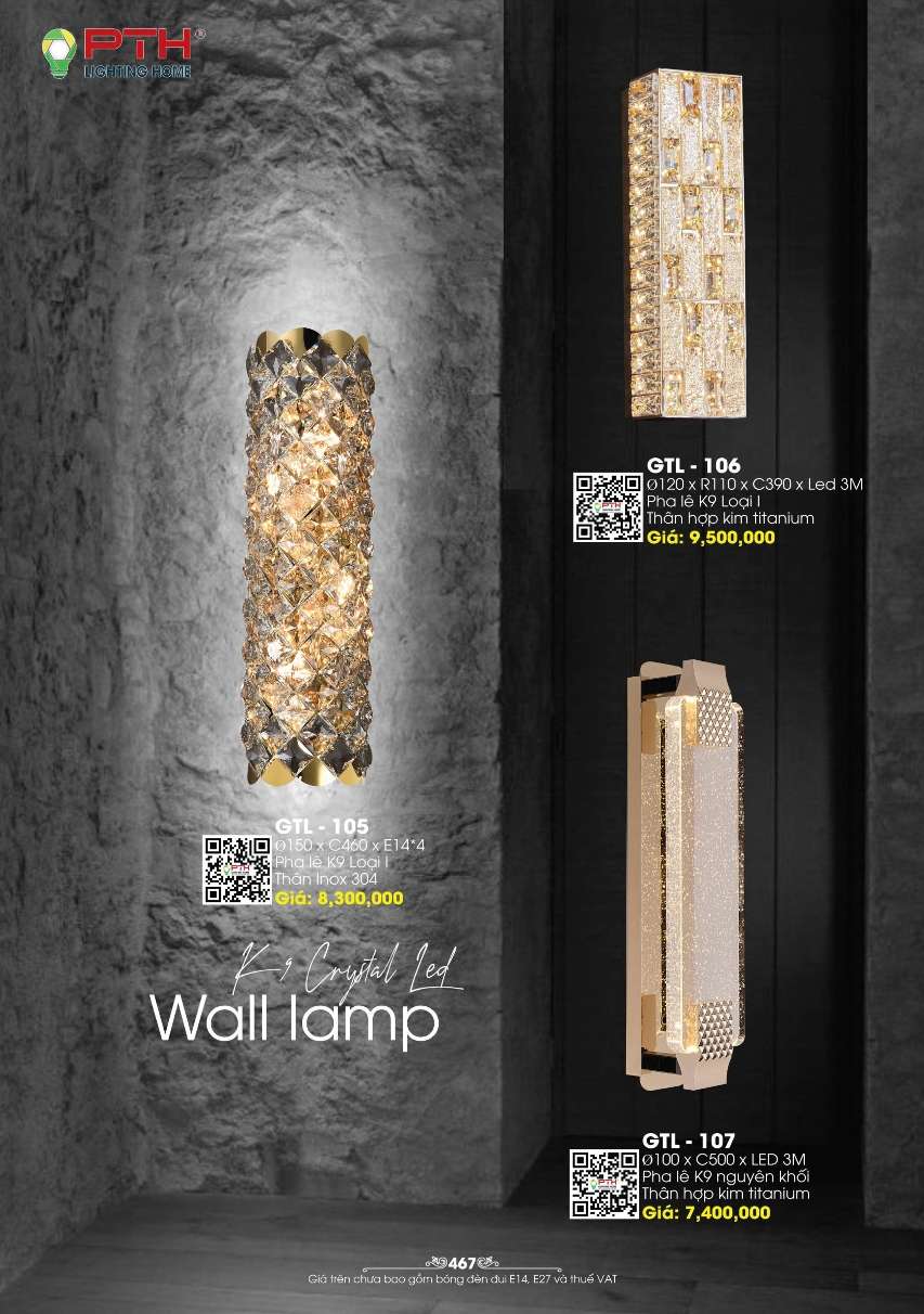 Đèn gắn tường PTH Lighting Home GTL - 105, GTL - 106, GTL - 107