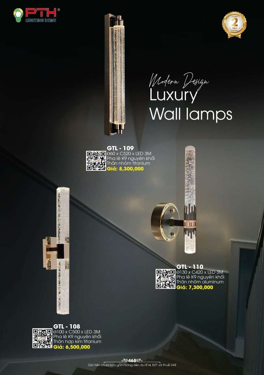 Đèn gắn tường PTH Lighting Home GTL - 108, GTL - 109, GTL - 110