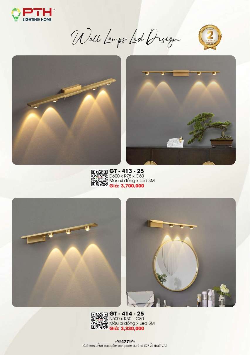 Đèn gắn tường PTH Lighting Home GT - 413 - 25, GT - 414 - 25
