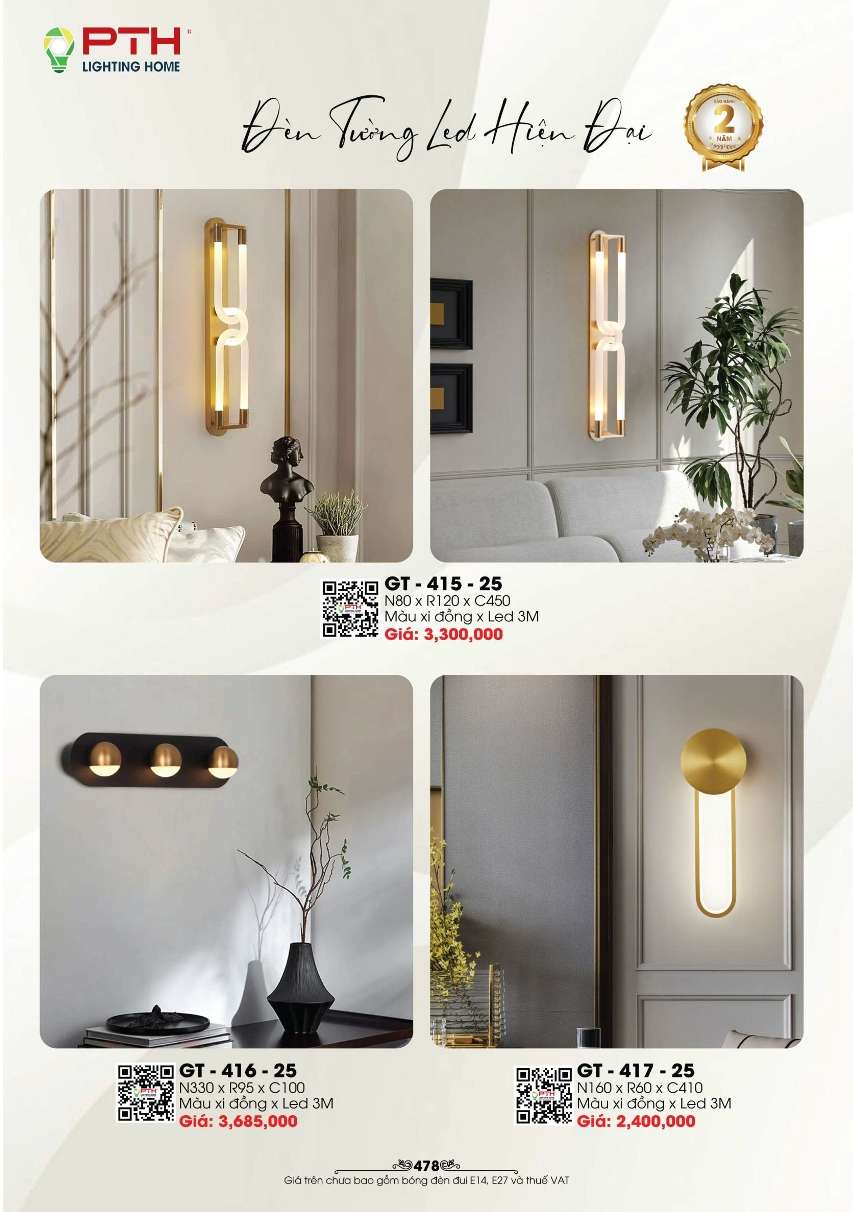 Đèn gắn tường PTH Lighting Home GT - 415 - 25, GT - 416 - 25, GT - 417 - 25