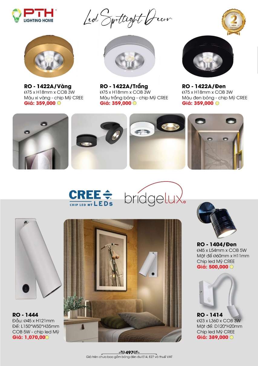 Đèn rọi tranh PTH Lighting Home RO - 1422A, RO - 1404, RO - 1444, RO - 1414