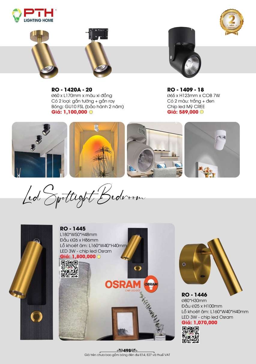 Đèn rọi tranh PTH Lighting Home RO - 1420A - 20, RO - 1409 - 18, RO - 1445, RO - 1446