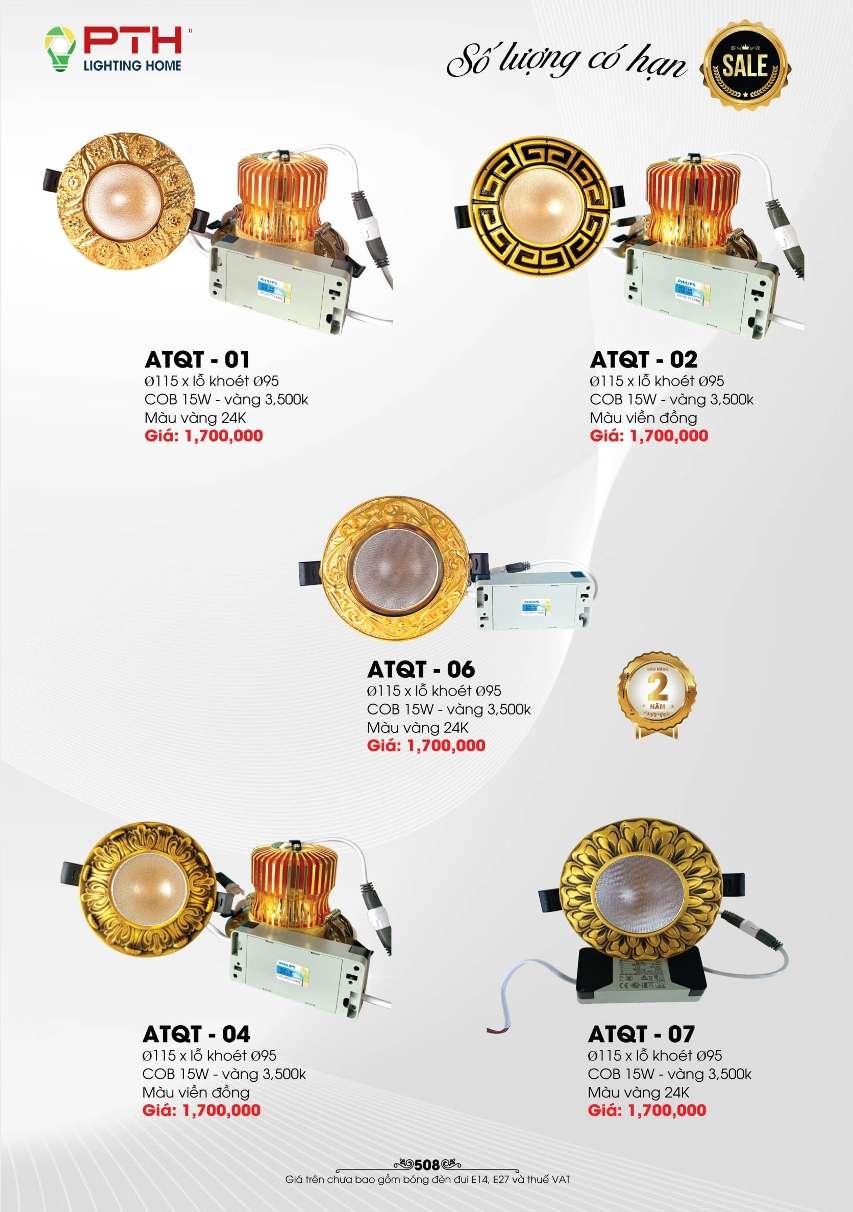 Đèn led PTH Lighting Home ATQT - 01, ATQT - 02, ATQT - 04, ATQT - 06, ATQT - 07
