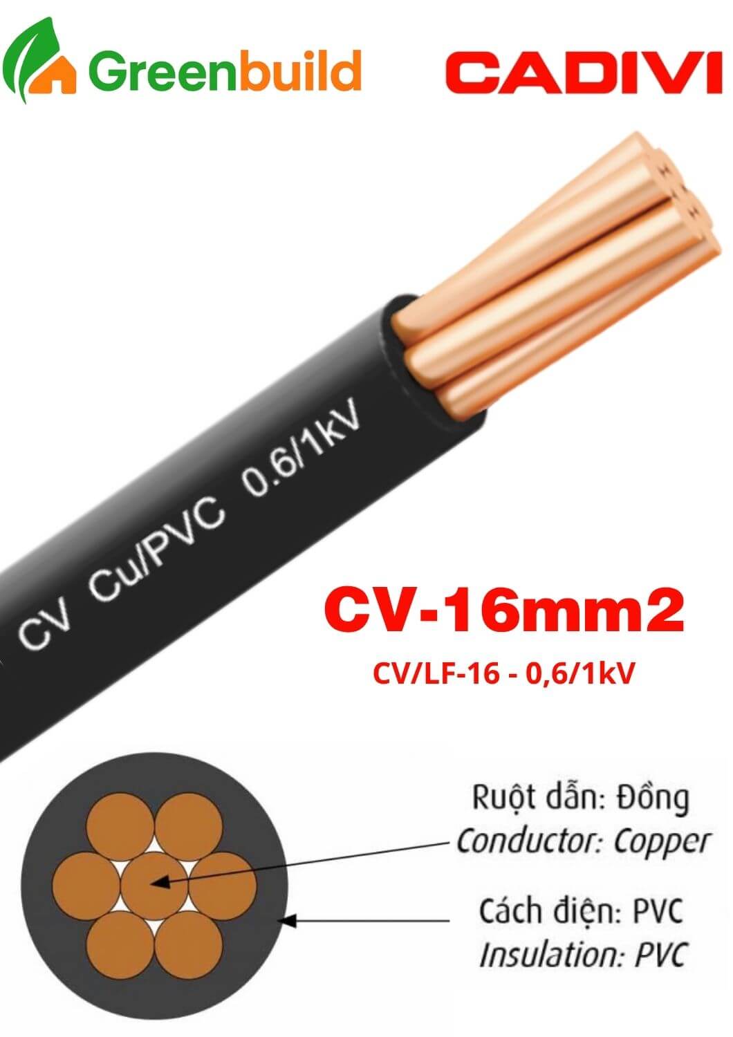 Dây cáp điện Cadivi CV-16