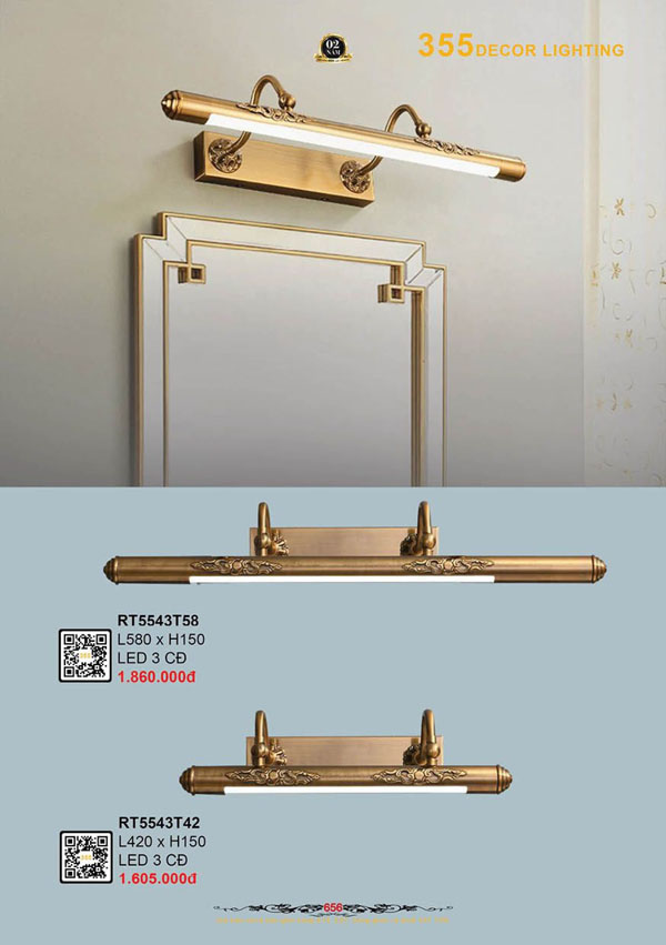 Đèn rọi tranh 355 Decor RT5543T42, RT5543T58