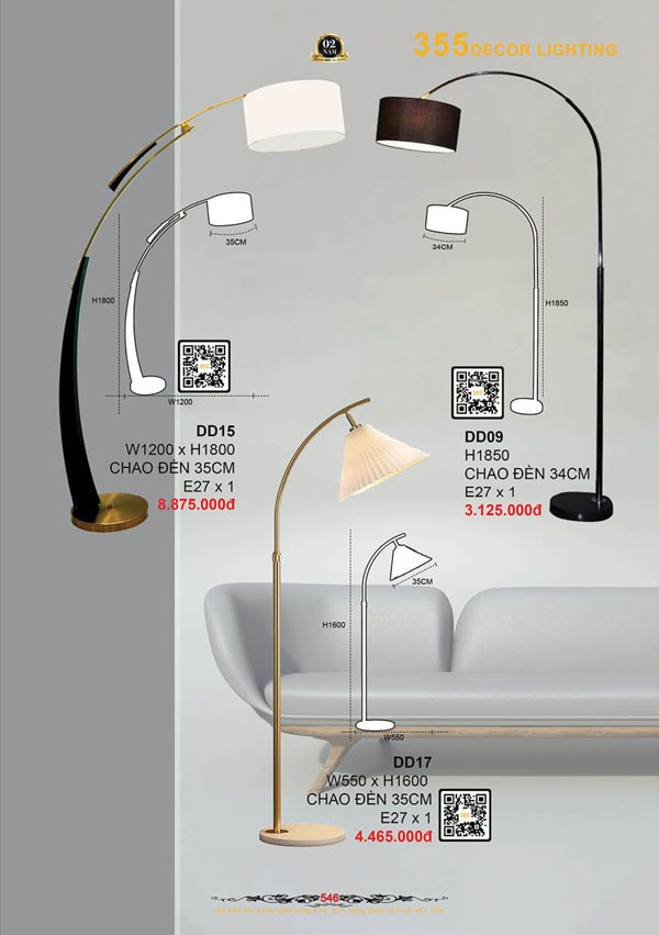 Đèn đứng 355 Decor DD09, DD15, DD17