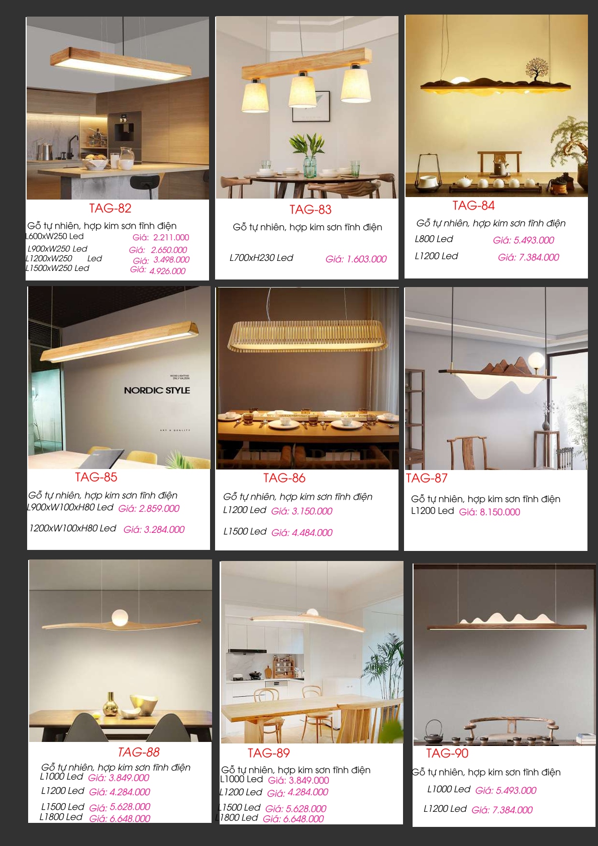 Đèn thả gỗ tự nhiên TAG-82, TAG-83, TAG-84, TAG-85, TAG-86, TAG-87, TAG-88, TAG-89, TAG-90
