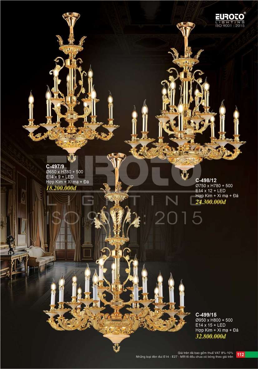 Đèn chùm Euroto C-497/9, C-498/12, C-499/15