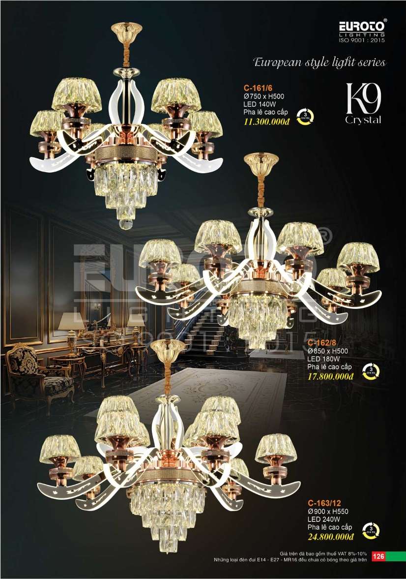 Đèn chùm Euroto C-161/6, C-162/8, C-163/12