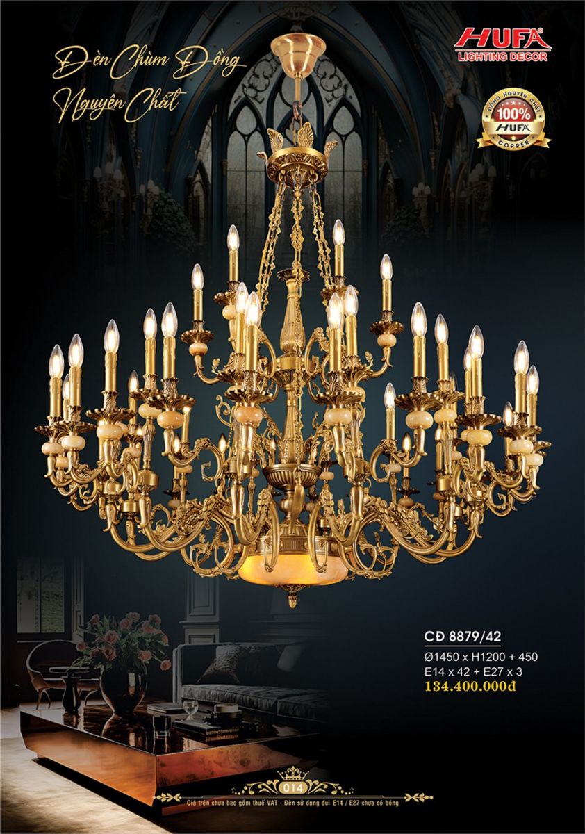 Đèn chùm đồng Hufa CĐ 8879/42
