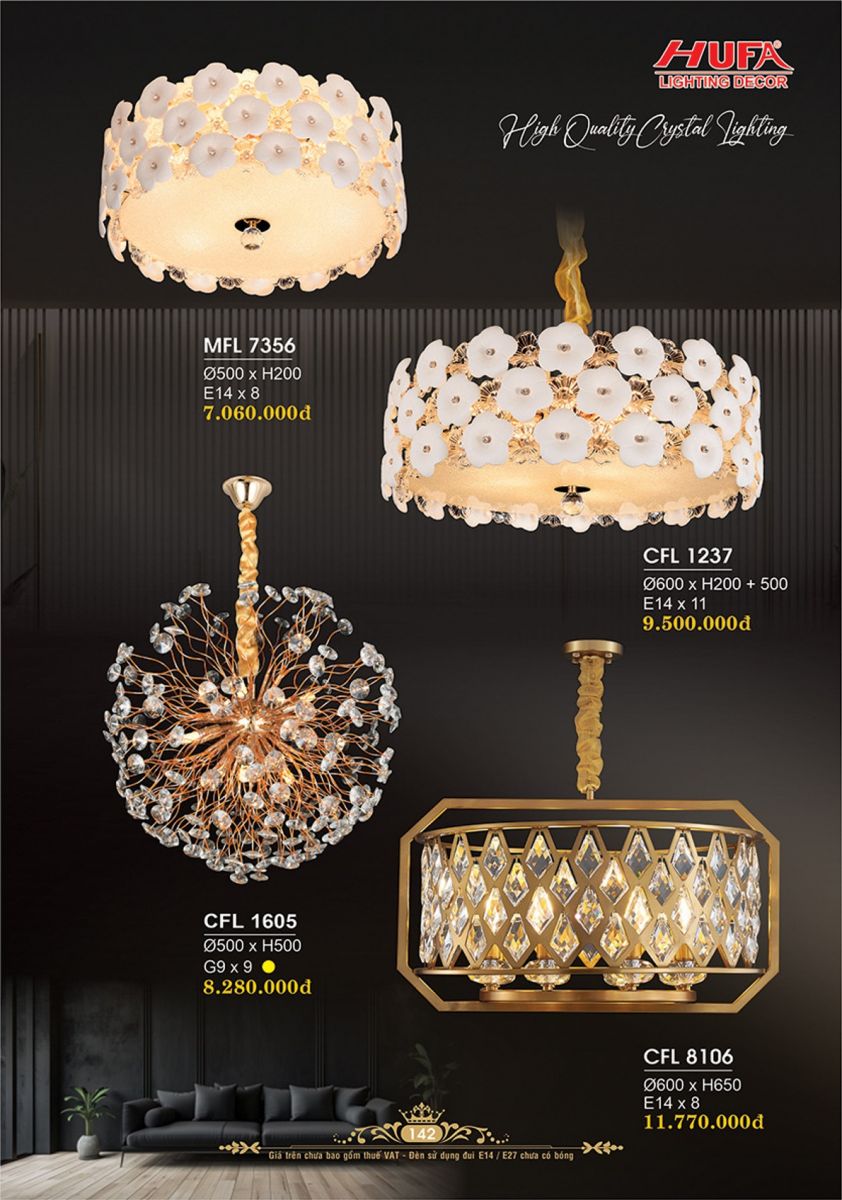 Đèn chùm pha lê Hufa MFL 7356, CFL 1237, CFL 1605, CFL 8106
