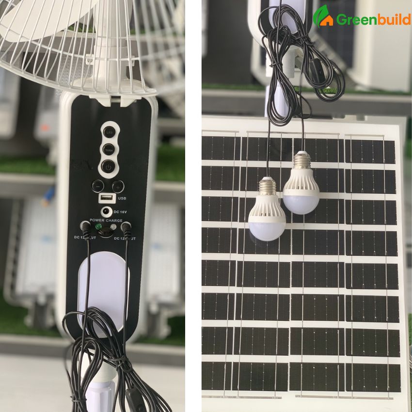 Quạt năng lượng mặt trời 20W, quạt Blue fan