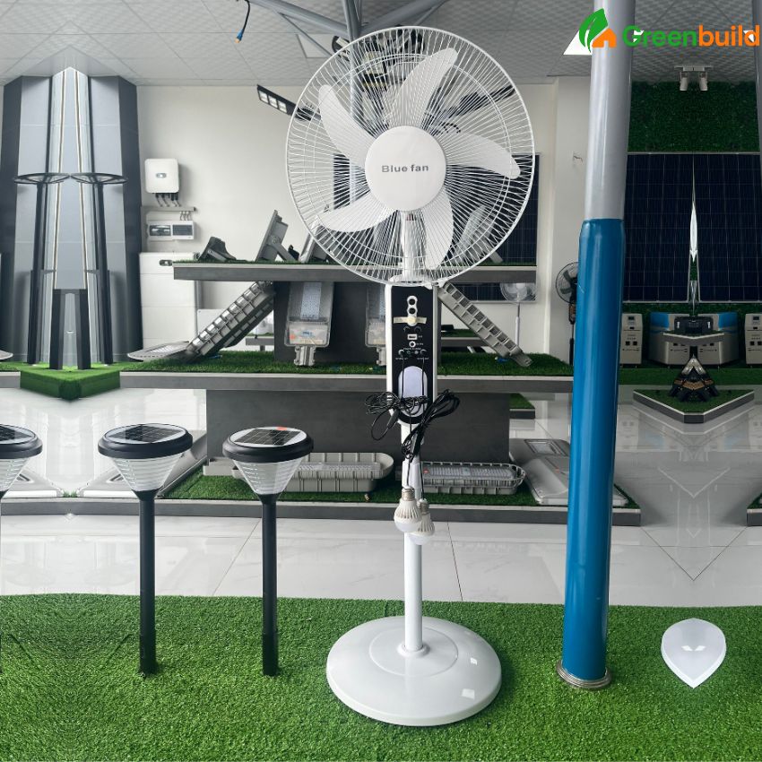Quạt năng lượng mặt trời 20W, quạt Blue fan