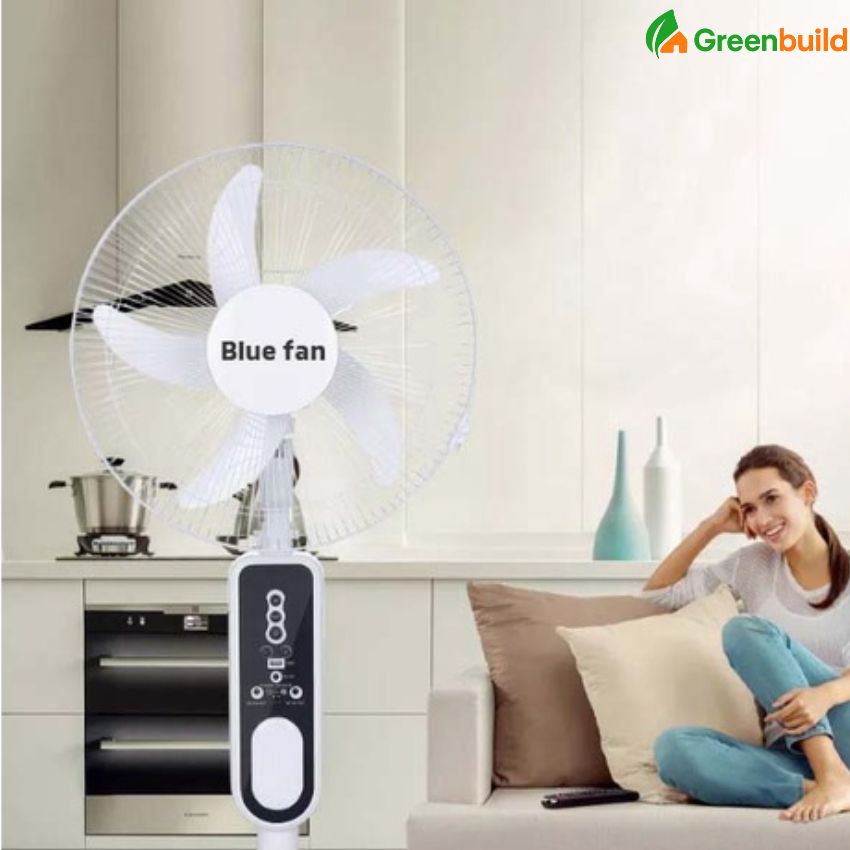 Quạt năng lượng mặt trời 20W, quạt Blue fan
