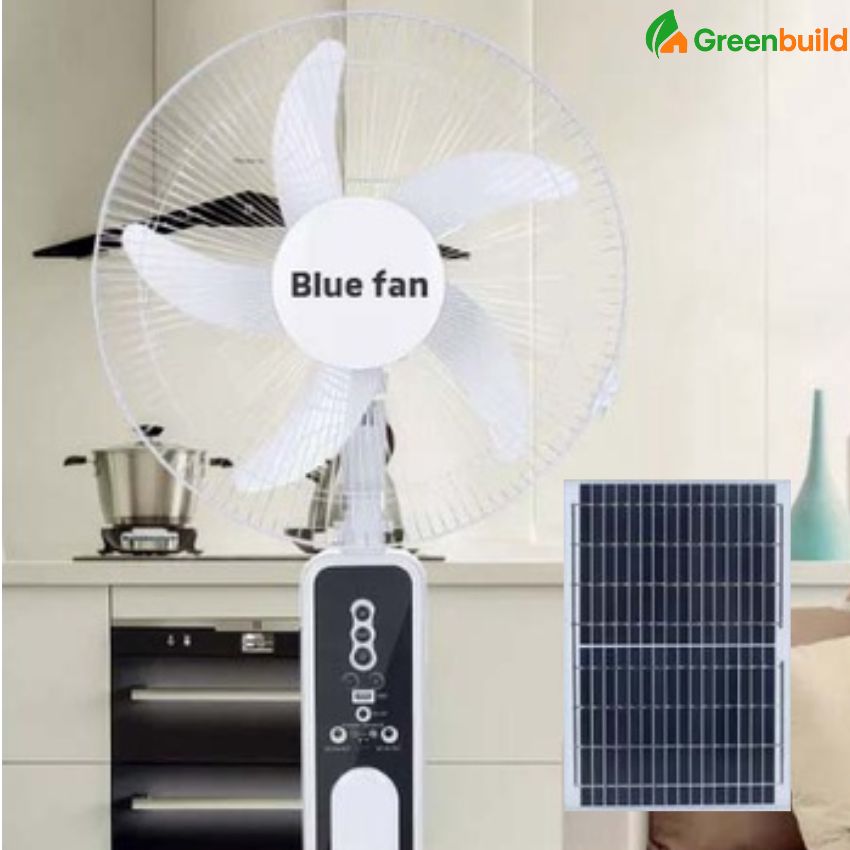 Quạt năng lượng mặt trời 20W, quạt Blue fan