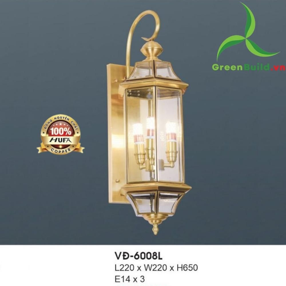 Đèn vách đồng nguyên chất, đèn trang trí Hufa VĐ-6008L