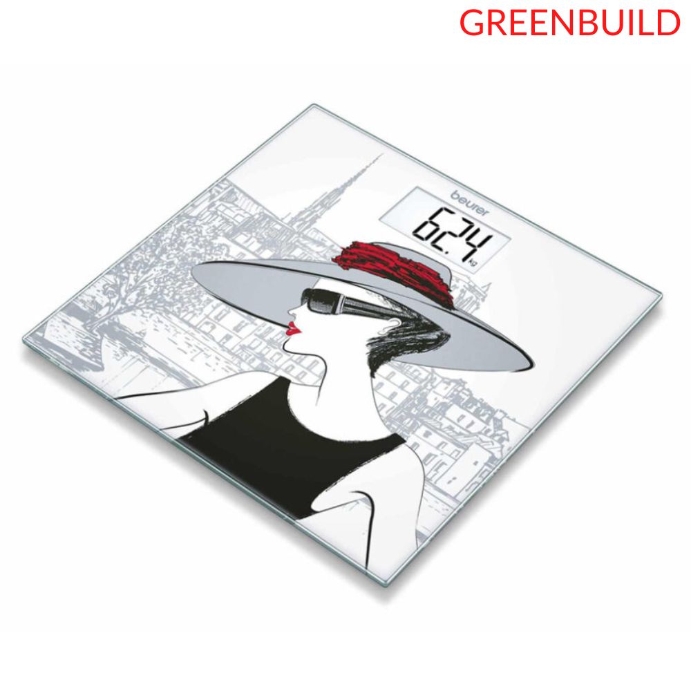 GreenBuild - Cân điện tử mặt kính in hình cô gái Beurer GS209