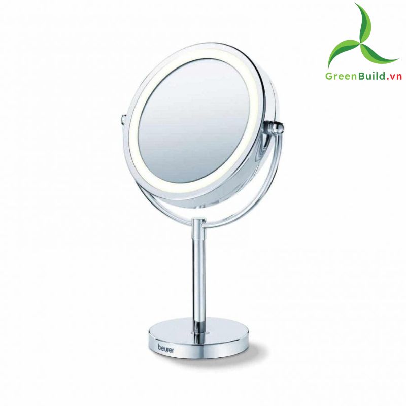 Greenbuild - gương trang điểm 2 mặt kèm đèn LED Beurer BS69, Gương trang điểm Beurer BS69 để bàn, phóng to 5 lần