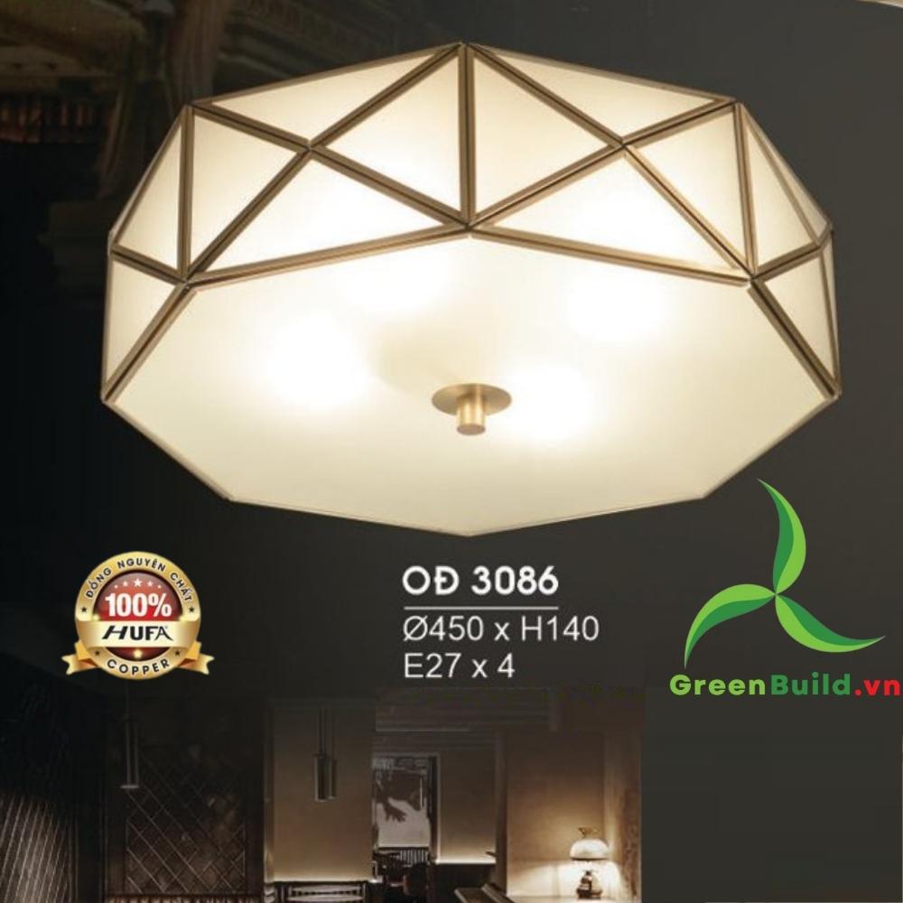 Đèn trang trí Hufa OĐ 3086, đèn ốp trần đồng nguyên chất, đèn trang trí cao cấp sang trọng, chính hãng, nhiều mẫu để lựa chọn, chất lượng tốt, giá rẻ nhất thị trường