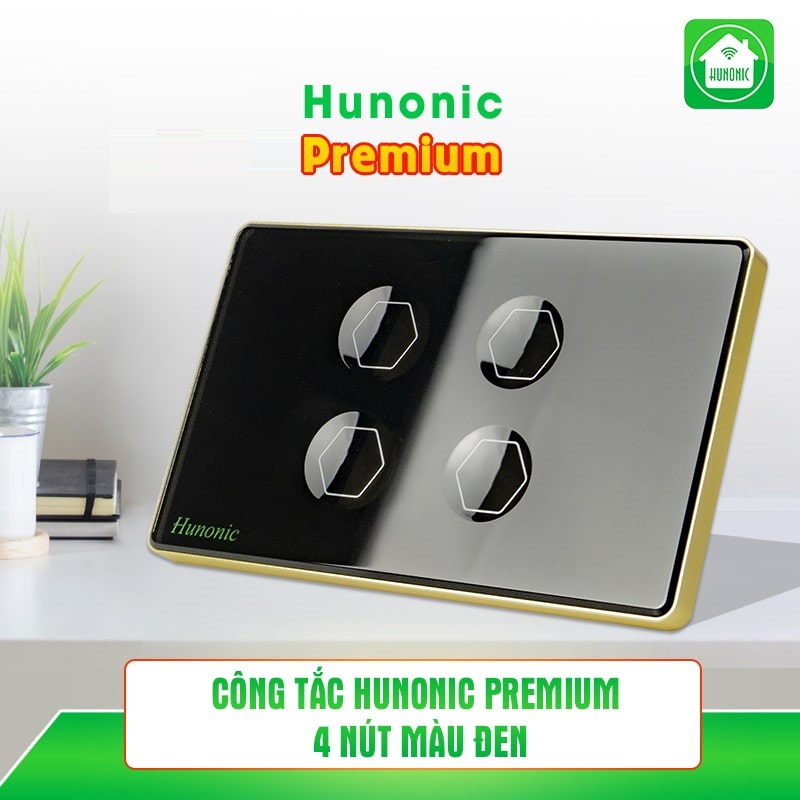 Công tắc Hunonic Premium, thiết bị nhà thông minh điều khiển bằng điện thoại qua kết nối wifi, 3G, 4G, Bluetooth được sản xuất tại Việt Nam an toàn bảo mật
